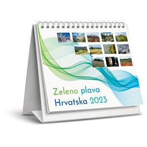 Kalendar stolni mali "Zeleno-plava Hrvatska" 13 listova, spirala