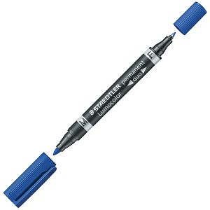 Marker permanentni obostrani 0,6 i 1,5mm Lumocolor Staedtler 348-3 plavi