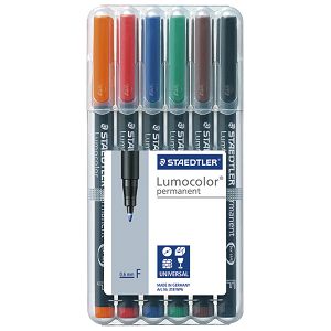 Marker permanentni 0,6mm pk6 reciklirani Lumocolor Staedtler 318 WP6 