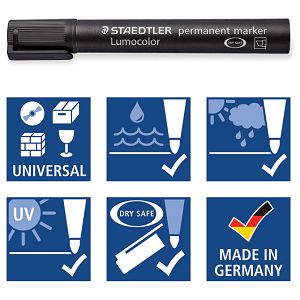 Marker permanentni 2-5mm pk6 Lumocolor Staedtler 350 WP6-1 sortirano blister