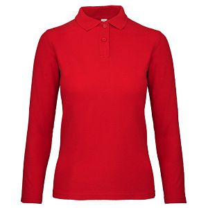 Majica dugi rukavi polo B&C ID.001 LSL/women 180g crvena S 