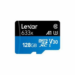 LEXAR 128GB High-Performance 633x microSDXC UHS-I, up to 100MB/s read 45MB/s write C10 A1 V30 U3, Global EAN: 843367119707